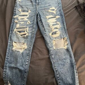 Distressed Blue Jeans
